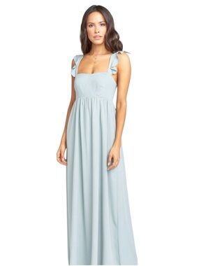 NWT Show Me Your Mumu June Maxi Dress in Icy‎ Blue Chiffon Bridesmaid Wedding